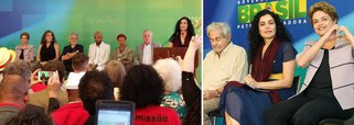 Atriz Letícia Sabatella condena a "polarização" e "esse ódio instaurado" no Brasil em discurso durante encontro de intelectuais, artistas e cientistas com a presidente Dilma Rousseff no Palácio do Planalto; "O povo está dividido por culpa de um projeto de tomada de poder na marra", disse; segundo ela, que disse ser preciso "reconhecer a ascensão social da população brasileira", foi só iniciar a distribuição de renda no País que começou a "grita"; ela admitiu ser oposição ao governo Dilma, mas afirmou se sentir feliz em poder dizer isso na frente da presidente, em uma sociedade democrática; "Temos que ir adiante, não para trás", pregou