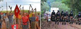 Direção do Movimentos dos Trabalhadores Rurais Sem-Terra da região central do Paraná emitiu nota denunciando o conluio entre pistoleiros e policiais militares para atacar um grupo de trabalhadores acampados em uma estrada provocando a morte de pelo menos dois trabalhadores; texto também afirma que o secretário da Casa Civil do governo do Paraná, Valdir Rossoni, comprometeu-se com a empresa que reprimiria os sem terras até tirá-los da área grilada e que o mesmo teria insuflado os policiais que se sentiram livres até para matar os ocupantes