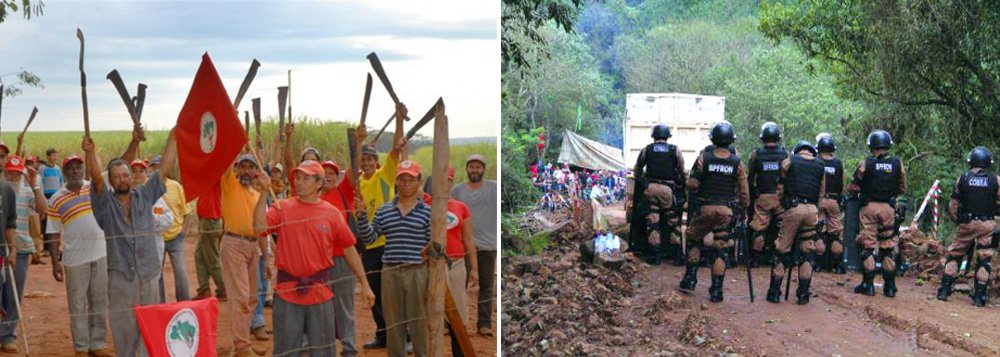 Direção do Movimentos dos Trabalhadores Rurais Sem-Terra da região central do Paraná emitiu nota denunciando o conluio entre pistoleiros e policiais militares para atacar um grupo de trabalhadores acampados em uma estrada provocando a morte de pelo menos dois trabalhadores; texto também afirma que o secretário da Casa Civil do governo do Paraná, Valdir Rossoni, comprometeu-se com a empresa que reprimiria os sem terras até tirá-los da área grilada e que o mesmo teria insuflado os policiais que se sentiram livres até para matar os ocupantes