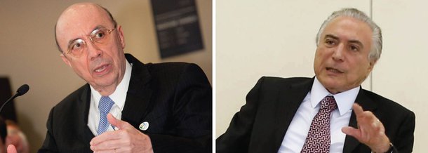 O ex-presidente do Banco Central (BC), Henrique Meirelles, cotado para assumir o Ministério da Fazenda em um eventual governo Michel Temer, disso nesta segunda (2) que o Brasil precisa, prioritariamente, reverter a trajetória de crescimento da dívida pública; Meirelles, que se reuniu com Temer por quase cinco horas no Palácio do Jaburu, também defendeu m teto para os gastos do país e a retomadas das concessões à iniciada privada