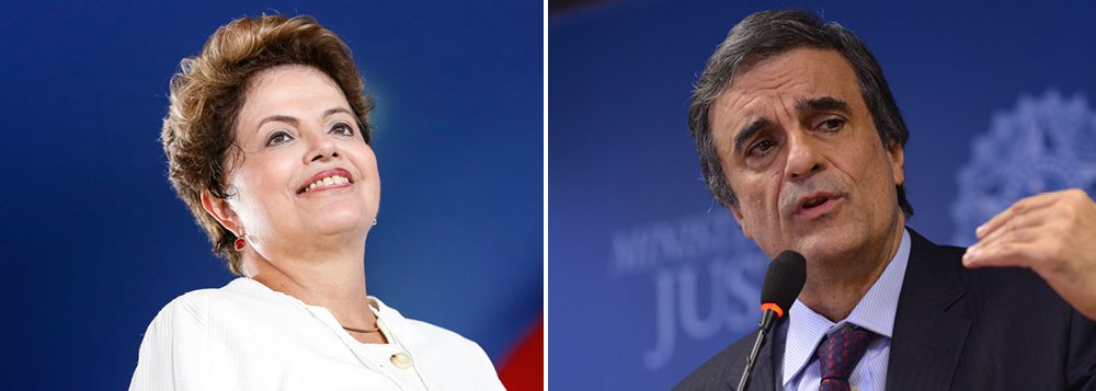 Presidente teve uma reunião com o advogado-geral da União, José Eduardo Cardozo, no Palácio da Alvorada neste domingo 24; encontro acontece um dia antes da instalação da comissão especial do impeachment no Senado; responsável pela defesa de Dilma, o ministro tem afirmado que o processo de impeachment não possui base jurídica e que foi motivado por uma vingança do presidente da Câmara, Eduardo Cunha (PMDB-RJ)