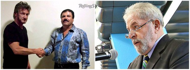 Jornalista diz que "seria uma providência oportuna" o ator Sean Penn, que entrevistou El Chapo, culminando na captura e prisão do chefe do tráfico no México, entreviste também o ex-presidente Lula, "considerando-se as dificuldades encontradas pelas instituições convencionais para livrar o país de um governo criminoso"; para Guilherme Fiuza, só Sean Penn mesmo para "providenciar o impeachment" no Brasil