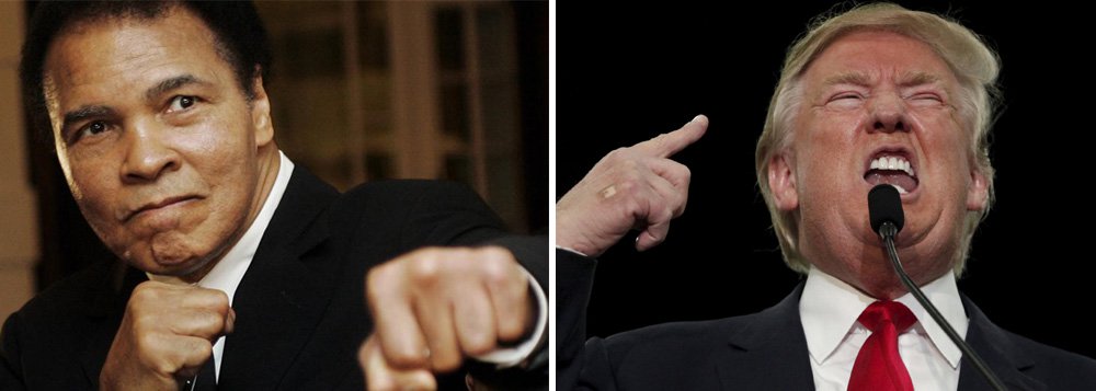 Ex-campeão mundial de boxe Muhammad Ali, um dos mais conhecidos muçulmanos dos Estados criticou duramente o principal candidato presidencial republicano, Donald Trump, que defendeu o bloqueio temporário à entrada de muçulmanos nos EUA; "Nós, como muçulmanos, temos de erguer-nos contra aqueles que usam o Islã para avançar sua própria agenda pessoal", disse Ali; Ali, tricampão de boxe na categoria dos pesos-pesados, também se voltou contra os extremistas islâmicos;  "Os verdadeiros muçulmanos sabem que a violência implacável dos chamados jihadistas islâmicos vai contra os próprios princípios de nossa religião", afirmou