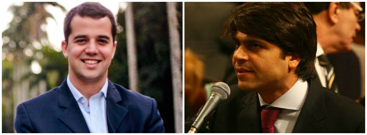 O PMDB do Rio repetiu a estratégia adotada em dezembro do ano passado e mandou de volta a Brasília os deputados federais Marco Antônio Cabral (à esq.) e Pedro Paulo (à dir.), para que votem na reeleição de Leonardo Picciani (RJ) à liderança da bancada da sigla na Câmara; o parlamentar disputa com o deputado Hugo Motta (PB), apoiado pelo presidente da Casa, Eduardo Cunha (PMDB-­RJ); o governador do Rio, Luiz Fernando Pezão (PMDB), exonerou Cabral do cargo de secretário estadual de Esportes e o prefeito Eduardo Paes liberou Pedro Paulo a deixar temporariamente o cargo de secretário de Coordenação de Governo