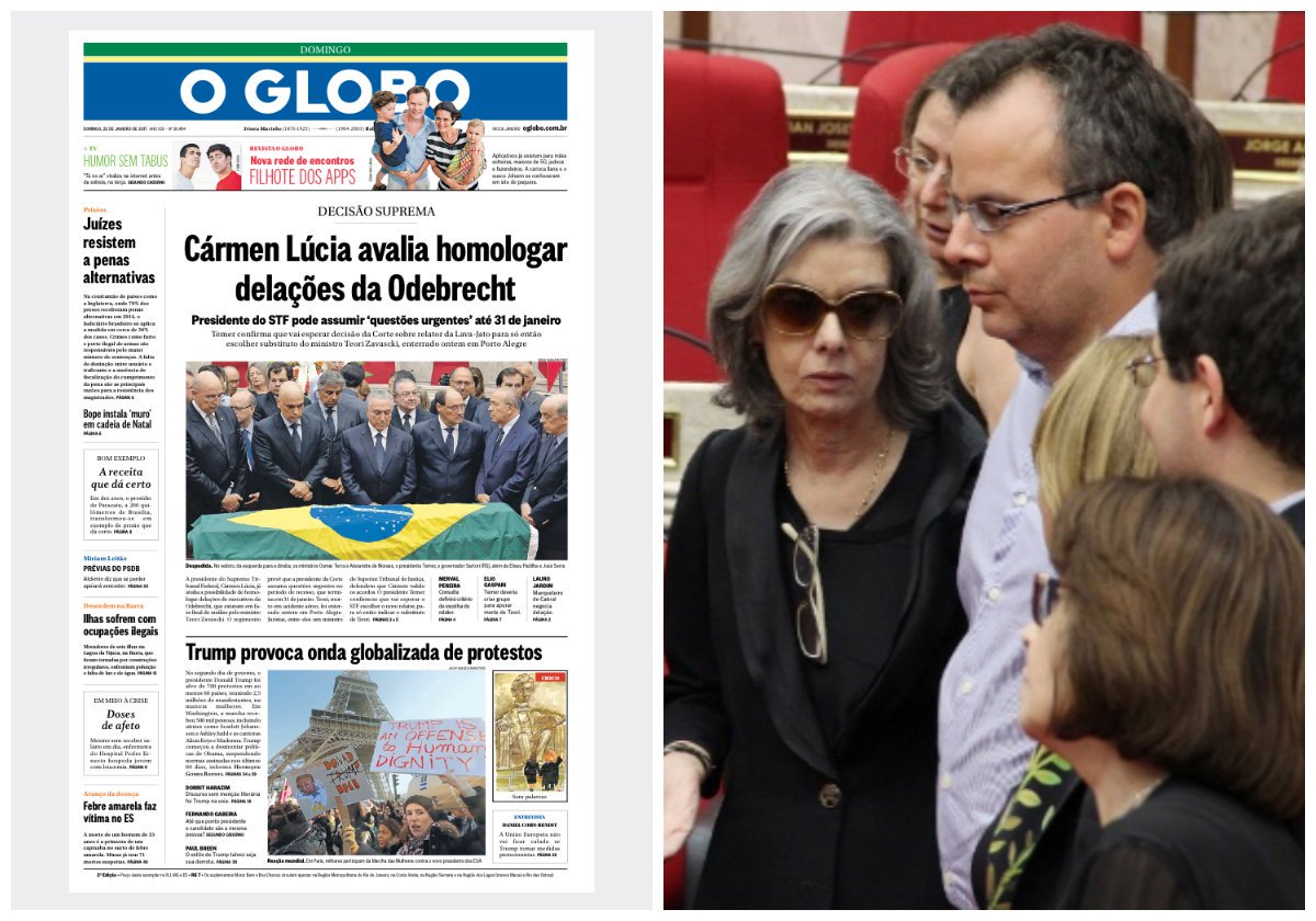 Se a morte de Teori Zavascki foi uma tentativa de "estancar a sangria" da Lava Jato, o tiro pode sair pela culatra; em sua capa deste domingo, o jornal O Globo informa que a ministra Cármen Lúcia estuda chamar para si a responsabilidade do caso e homologar todas as 77 delações da Odebrecht; ela só pode fazer isso até 31 de janeiro, dentro do recesso do Poder Judiciário, alegando a urgência do caso; esta saída foi defendida ontem pela Ordem dos Advogados do Brasil e por vários juristas; se Cármen Lúcia adotá-la, o novo relator da Lava Jato receberá as 77 delações, que Teori Zvascki pretendia tornar públicas, já homologadas