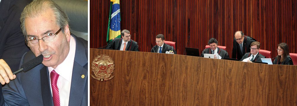 Jornalista Fernando Brito, do Tijolaço, destaca que, mesmo sem o PSDB ter apresentado provas para cassar o mandato da presidente Dilma, "a ação segue sem elas, valendo o voto-panfleto de Gilmar Mendes, acompanhado de seu novo amigo Dias Tofolli, contra o trabalho criterioso de [Luciana] Lossio"; já para Eduardo Cunha, acrescenta Brito, "talvez os tucanos exijam que se apresente o cartão de autógrafos da conta na Suíça"