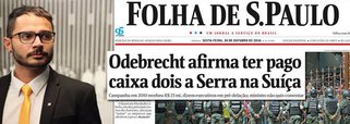 Jornalista relaciona a notícia divulgada hoje pela colunista Mônica Bergamo, de que o tesoureiro de José Serra aderiu ao programa de repatriação de recursos do governo, à capa da Folha de S.Paulo que denunciou o pagamento de propina de R$ 23 milhões ao tucano na Suíça; "Então aquela capa foi para justificar a legalização dos recursos? Rapaz...", comentou George Marques, em resposta a um post do também jornalista Pedro Alexandre Sanches; "Começa a aparecer o motivo de a Folha ter dado manchete pra propina do Coisa?", perguntou Sanches