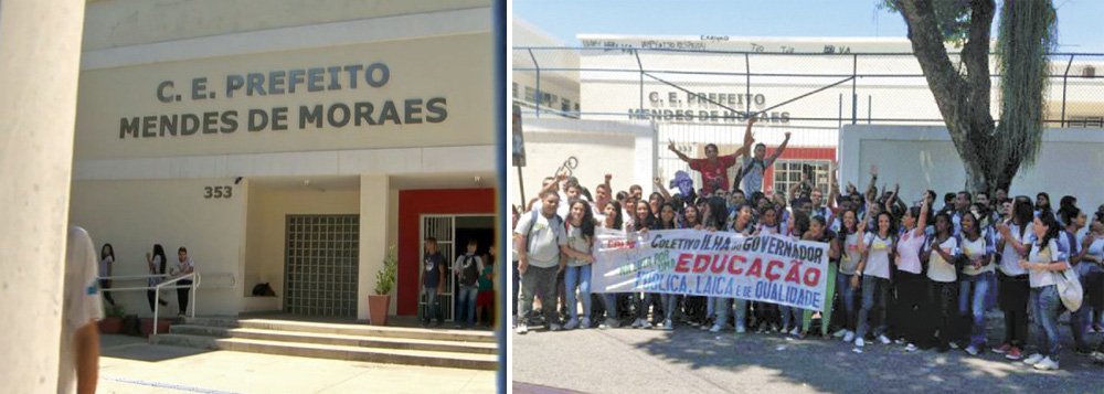 A Secretaria Estadual de Educação deve entrar com um pedido de reintegração de posse do Colégio Estadual Prefeito Mendes de Moraes, na Ilha do Governador, na zona norte do Rio; a escola está ocupada há mais de uma semana por alunos que apoiam a greve dos profissionais de educação, parados desde 2 de março; de acordo com a pasta, a escola está sendo ocupada por cerca de 100 pessoas, entre alunos da escola, universitários e representantes de movimentos sociais; a secretaria afirmou que a ocupação está impedindo que 2.300 alunos tenham acesso à educação e que professores tenham direito ao livre exercício da profissão