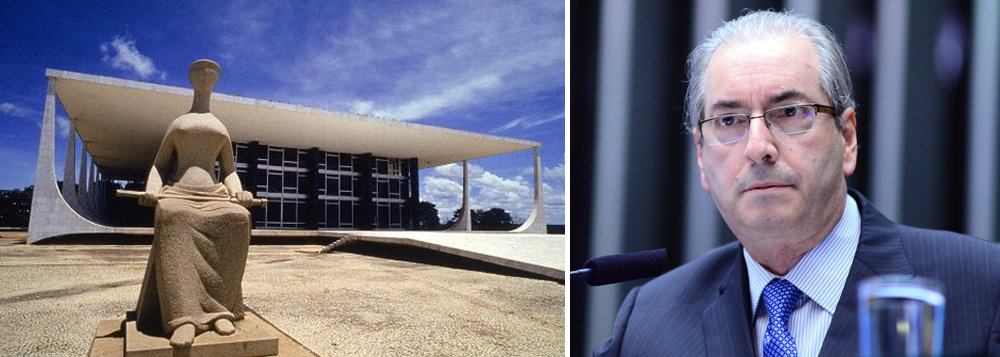 Em um placar de 10 a 0 contra o deputado Eduardo Cunha (PMDB-RJ), uma vez que o ministro Luiz Fux estava ausente do julgamento, o Supremo Tribunal Federal aceitou parcialmente denúncia por corrupção e lavagem de dinheiro e, pela primeira vez, tornou um presidente da Câmara réu no Supremo; o julgamento foi iniciado ontem, quando o plenário formou maioria pela aceitação, e retomado hoje, quando votaram os ministros Dias Toffoli, Gilmar Mendes, Celso de Mello e Ricardo Lewandowski; também foi aceita denúncia de corrupção contra a ex-deputada federal e atual prefeita de Rio Bonito (RJ), Solange Almeida