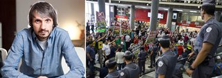 "Neste momento conto pelo menos seis helicópteros", descreve o jornalista, que mora ao lado do Aeroporto de Congonhas, onde o ex-presidente Lula prestou depoimento à PF nesta sexta-feira; se referindo a governo e oposição, ele escreve ainda, no Facebook: "Não existe, nem lá nem cá, uma liderança capaz aglutinar ou de nos propor uma saída. O herói que sobressai é o juiz de segunda instância, apesar dos vazamentos criminosos, de espetáculo, da óbvia obsessão por um personagem cujo iate é um barco de lata e o latifúndio um sítio emprestado metade do sítio do meu sogro"