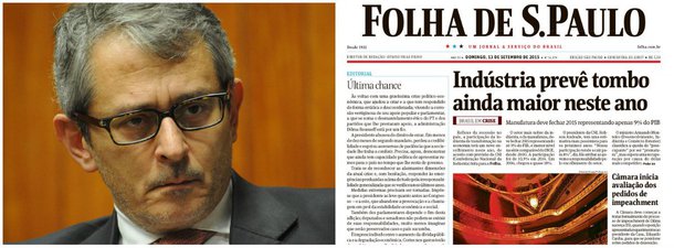 "A administração Dilma Rousseff está por um fio"; "a presidente abusou do direito de errar", dispara, logo de início, o texto da Folha de S. Paulo, comandado por Otávio Frias Filho; editorial pede corte de gastos, reforma da Previdência e até aceita o aumento de impostos; "[Dilma] precisa, agora, demonstrar que ainda tem capacidade política de apresentar rumos para o país no tempo que lhe resta de governo", ressalta o editorial