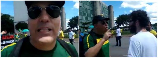 Diretor da UNE e militante do movimento negro, Rodger Richer publica um vídeo em que um manifestante anti-governo cospe nele e xinga seu grupo – dos seis, quatro eram negros – apenas por "aparentarem ser petistas"; "Eu passei a filmar a ação de um manifestante que agia agressivamente e ele reagiu literalmente dizendo que a bandeira do Brasil jamais será vermelha e cuspindo em mim! Nunca me senti tão humilhado!", relata; para Richer, "o que está nessas marchas golpistas é um verdadeiro ódio de classe e de raça, anti-petismo, ódio aos partidos e à própria política"