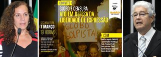 Sindicato dos Jornalistas Profissionais no Estado de São Paulo (SJSP) realiza nesta segunda-feira ato “em defesa da liberdade de expressão e contra a tentativa da Rede Globo de censurar blogs e mídias alternativas”; “atividade organizada pelo Barão de Itararé é contra a censura imposta pela Rede Globo que ordenou a retirada de matérias dos veículos alternativos que apontaram supostas ligações da família Marinho com a Mossack Fonseca, empresa multinacional investigada por ser especialista em abrir off-shores”, segundo o manifesto; ato conta com a participação dos parlamentares Roberto Requião (PMDB-PR) e Jandira Feghali (PCdoB-RJ), entre outros 