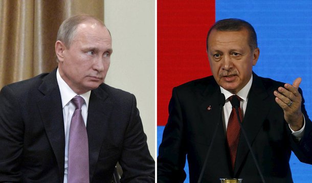 A Rússia garantiu que sua Força Aérea continuará a realizar missões perto do espaço aéreo turco, adotando um tom desafiador depois que a Turquia derrubou um caça russo; já o presidente turco, Tayyip Erdogan, não pediu desculpa, dizendo que sua nação estava simplesmente garantindo sua própria segurança e os "direitos de nossos irmãos da Síria"; ele deixou claro que a política turca não mudará; derrubada do avião na terça-feira foi um dos atritos mais sérios entre um país membro da Organização do Tratado do Atlântico Norte (Otan) e a Rússia em meio século