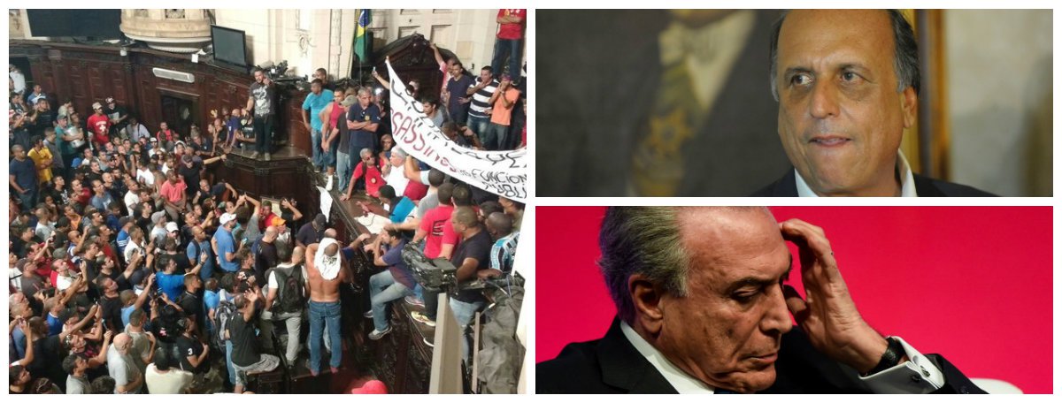 "Quem assistiu às cenas da invasão de servidores – boa parte deles policiais civis e militares à paisana – ao plenário da Assembléia Legislativa do Rio de Janeiro deveria mandar o vídeo para o senh0r Michel Temer, que anda falando com o desdém das 'favas contadas' de sua reforma previdenciária", alerta Fernando Brito, editor do Tijolaço