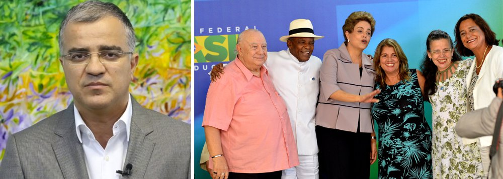 Segundo o colunista Kennedy Alencar, na avaliação da presidente Dilma Rousseff, o encontro com artistas e intelectuais no Palácio do Planalto e as manifestações de ontem ajudam a mostrar que o impeachment ainda pode ser evitado e que uma parcela significativa da sociedade civil reprovaria um eventual governo Temer; "São fatores que funcionariam, na visão do governo, como uma forma de pressão externa sobre os deputados", diz 