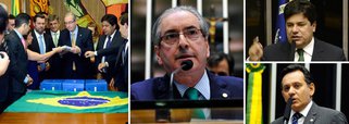 PSDB e DEM, que até poucos dias posavam para fotos ao lado do presidente da Câmara, anunciaram que vão tentar impedir as votações desta quinta-feira 19 na Casa em protesto contra manobra de Eduardo Cunha (PMDB-RJ), que anulou a reunião do Conselho de Ética marcada para a leitura do relatório a favor da cassação do peemedebista; líder do DEM, Mendonça Filho pediu que decisão de suspender a sessão seja revista: "Essa decisão deixa o plenário em má posição"; para Nilson Leitão (PSDB-PR), ficou a impressão de que a sessão do Plenário foi marcada para atrapalhar o Conselho de Ética; outros tucanos criticaram Cunha e parlamentares chegaram a virar de costas e a deixar o plenário; após a revolta, Cunha voltou atrás e suspendeu a decisão que anulou a reunião do Conselho