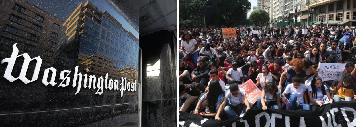 Jornal norte-americano The Washington Post destacou nesta quinta-feira, 28, a série de protestos organizados por movimentos sociais que fecharam dezenas de rodovias em 30 cidades contra o impeachment da presidente Dilma Rousseff; "Essa foi uma amostra da ruptura civil que os que defendem a presidente ameaçam realizar", diz; correspondente Dom Phillips ressalta também que a presidente Dilma não é acusada de quaisquer crimes de corrupção, e que o Brasil está dividido entre aqueles que exigem sua saída e aqueles que dizem que a presidente é vítima de um golpe de direita