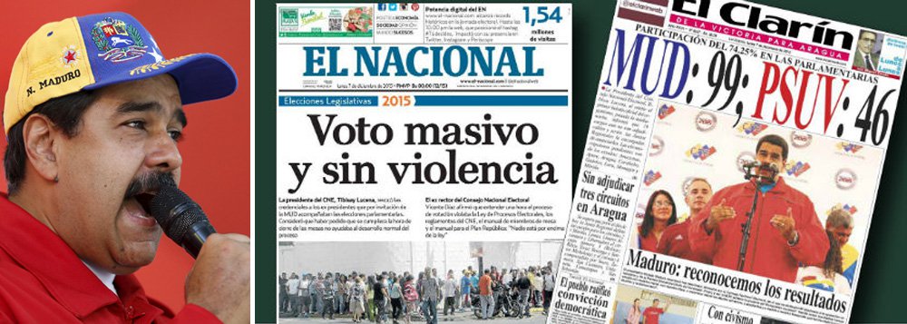 Jornalista Fernando Brito, do Tijolaço, afirma que agora "vamos ter a oportunidade de observar como, seja do ponto de vista econômico, seja do institucional, como é a democracia 'alheia'"; ele destaca que tanto o presidente venezuelano, Nicolas Maduro, quanto a presidente argentina, Cristina Kirchner, aceitaram suas derrotas; "Embora todos tenham sido apontados, durante anos e todos os dias, como autoritários e avessos às regras da democracia.No caso de Maduro, um tirano caricato, mesmo"