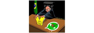 Cartunista brasileiro Carlos Latuff questionou a decisão da Justiça brasileira e pedir o bloqueio do Whatsapp por 48 horas: “Com o bloqueio arbitrário de redes sociais como o Whastapp pela justiça, o Brasil segue o exemplo de regimes autoritários como o Egito e a Turquia”; o processo responsável pelo bloqueou investiga um homem que foi preso pela Polícia Civil de São Paulo em 2013, acusado de latrocínio, tráfico de drogas e associação ao Primeiro Comando da Capital (PCC)