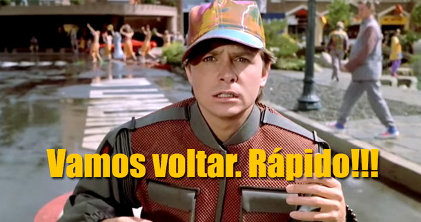 Deu defeito na máquina do tempo e Marty McFly veio parar no Brasil. O que ele encontrou ao desembarcar no futurístico 21 de outubro de 2015 foi um cenário de trevas