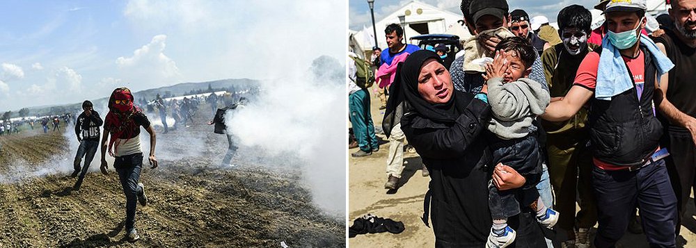 Agência de refugiados da ONU condenou nesta segunda-feira o uso de gás lacrimogêneo pela polícia da Macedônia contra refugiados na fronteira com a Grécia; dezenas de imigrantes e refugiados ficaram feridos quando a polícia da Macedônia atirou balas de borracha e gás lacrimogêneo contra uma multidão no lado grego da fronteira; "Pessoas se machucam e propriedades são danificadas. Danos são feitos para a percepção de refugiados e para a imagem da Europa. Todos perdem", disse o porta-voz do Acnur, Adrian Edwards