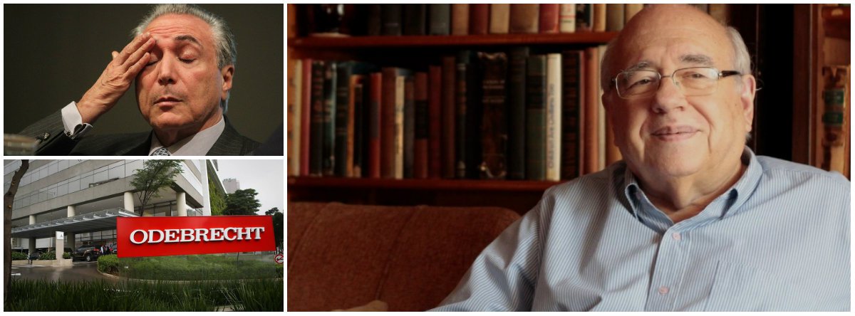 "Vivemos no clima das delações da Odebrecht, uma tsunami moral que ameaça varrer metade do gabinete do Temer, se não levar o próprio Temer", afirma o escritor