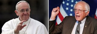 O papa Francisco encontrou-se com o candidato à Presidência dos Estados Unidos Bernie Sanders no Vaticano na manhã deste sábado e os dois discutiram a necessidade de moralidade na economia global antes de o pontífice partir para visitar a ilha grega de Lesbos; se vencer as prévias democratas, Sanders aparece como favorito para superar Donald Trump e assumir a Casa Branca; sua principal bandeira é "no more wars", ou seja, o fim das intervenções militares ao redor do mundo