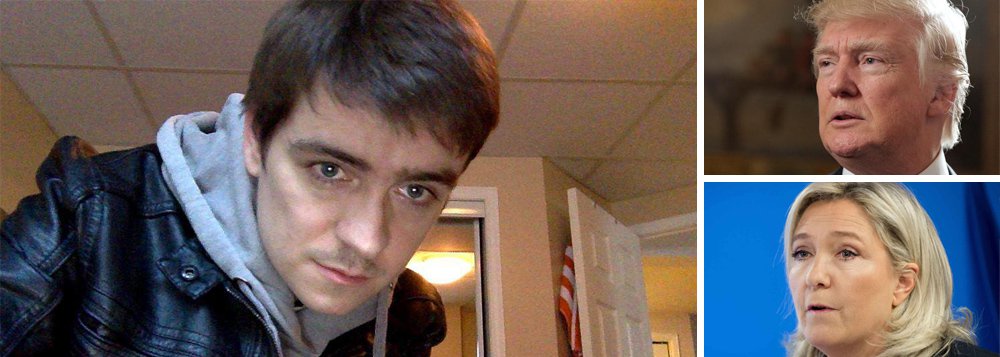 Suspeito de cometer o atentado que matou seis pessoas em uma mesquita de Quebec, no Canadá, o franco-canadense Alexandre Bissonnette é admirador do presidente dos Estados Unidos, Donald Trump, e da líder ultranacionalista francesa Marine Le Pen; Bissonnette, um estudante de ciências políticas de 27 anos, é o único suspeito preso após o atentado em Quebec e não tinha passagens pela polícia. A mesquita fica no Centro Cultural Islâmico da cidade canadense e já tinha sido alvo de ameaças; em junho de 2016, uma cabeça de porco foi deixada na entrada do local, com a frase "bom apetite" - muçulmanos não comem carne de porco