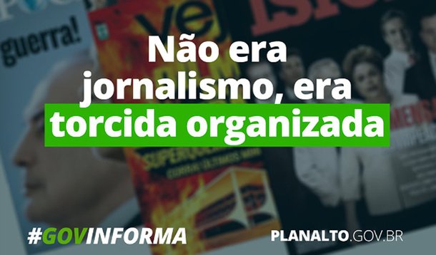 De acordo com o texto publicado pelo #GovInforma no Blog do Planalto, edições de revistas semanais publicadas neste fim de semana “abordaram, de maneira uníssona, a tese de "compra de votos do Palácio do Planalto para combater o impeachment na Câmara" mas não trazem “prova alguma”; "A aproximação, o diálogo e as negociações feitas pela área política do Palácio do Planalto não se resumem a apenas uma votação, e sim para um relançamento do governo no dia seguinte após o Brasil superar a agenda catastrofista do impeachment”, afirma a publicação
