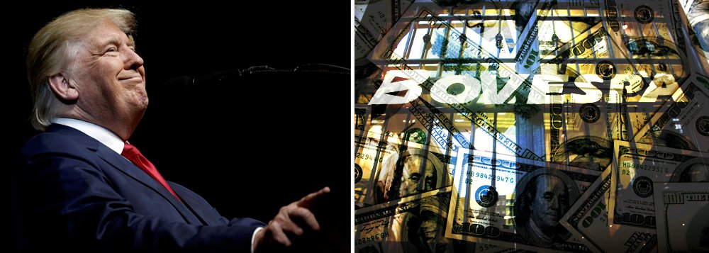 Vitória do candidato do partido republicano, Donald Trump, nas eleições presidenciais norte-americanas gerou tensão também no mercado brasileiro, com o Ibovespa Futuro acompanhando o tom de forte aversão a riscos dos investidores globais; às 9:59, o dólar avançava 2,28% cento, a R$ 3,2395 na venda, depois de bater R$ 3,2500 na máxima do pregão; dólar futuro registrava ganho de 2%; já o Índice de Valores da Bolsa de São Paulo (Ibovespa) caia 3,24% por volta das 10h20, com 62.079,76 pontos