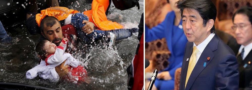 O país, que aceitou somente 11 pessoas que buscaram asilo no país no ano passado entre um número recorde de 5 mil pedidos, vai fornecer verba para refugiados sírios e iraquianos; o anuncio deve ser feito pelo premiê Shinzo Abe quando discursar na Assembleia-Geral da ONU na terça-feira