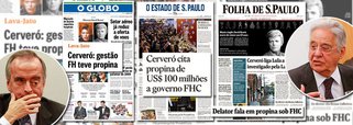 Enquanto a Folha escondeu a notícia de que uma transação no apagar das luzes do governo FHC gerou US$ 100 milhões em propinas para o PSDB com a informação de que Nestor Cerveró foi nomeado diretor da BR Distribuidora por "gratidão" de Lula, o Globo avaliou que a crise do setor aéreo era mais importante do que a denúncia, noticiada discretamente em sua primeira página; o Estado de S. Paulo, por sua vez, deu peso maior a uma disputa política na Venezuela do que à notícia que envolve FHC e seu partido; a partir de amanhã, o caso deve desaparecer dos jornais