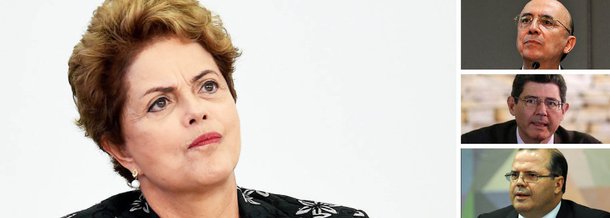 A possível saída do ministro da Fazenda, Joaquim Levy, sugerida pelo presidente do PT, Rui Falcão, coloca a presidente Dilma Rousseff diante de duas alternativas: uma delas é seguir o conselho do ex-presidente Lula e nomear para o cargo, com controle total sobre a economia, o ex-presidente do Banco Central Henrique Meirelles; a segunda hipótese seria promover para a Fazenda o sucessor de Meirelles, Alexandre Tombini; em entrevista neste domingo, Rui Falcão disse que Levy deve escolher entre mudar a política econômica, permitindo a volta do crédito, ou deixar o posto; com Meirelles, Dilma teria maior entusiasmo do mercado; com Tombini, maior controle na economia