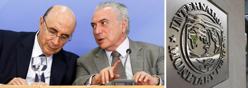 Fundo Monetário Internacional rebaixa as projeções da economia brasileira em 2016 e 2017, colocando o País na lanterna global; FMI agora estima queda de 3,8% em 2016 e estagnação de 0,2% neste ano; para 2018, o FMI projeta um crescimento pífio de 1,5%; depressão provocada pelo golpe e pela inépcia de Michel Temer e Henrique Meirelles fará com que o Brasil produza um em cada três desempregados do mundo em 2017