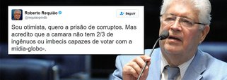 Senador Roberto Requião ainda acredita que o golpe não passará na Câmara: “Sou otimista, quero a prisão de corruptos. Mas acredito que a Câmara não tem 2/3 de ingênuos ou imbecis capazes de votar com a mídia-globo”, postou ele no Twitter; recentemente, ele divulgou uma carta aberta aos deputados federais e governadores, em que faz um duro alerta para o Brasil caso o impeachment da presidente Dilma Rousseff seja aprovado