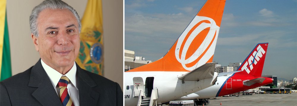 Equipe do eventual governo de Michel Temer já estuda apoiar no Congresso que empresas estrangeiras possam ter controle total sobre companhias aéreas brasileiras; a proposta altera uma medida provisória sobre o assunto, enviada pelo governo Dilma Rousseff, que aumenta a permissão de capital estrangeiro nas empresas nacionais dos atuais 20% para até 49%, e prevê elevação desse percentual a até 100% em casos em que haja reciprocidade em seus países