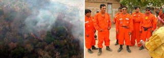 Índios e brigadistas do Centro Nacional de Prevenção e Combate aos Incêndios Florestais (Prevfogo) – ligado ao Ibama – e da Força Aérea do Chile (FACh) continuam no trabalho de combate ao incêndio florestal na reserva indígena Arariboia, no Maranhão, que já dura mais de 40 dias; de acordo com o Ibama, dos 415 mil hectares, cerca de 45% (185 mil hectares) já foram queimados; ao todo, oito mil índios de 143 aldeias são ameaçados pelo incêndio