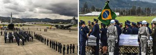 Aviões da Força Aérea Brasileira chegaram na tarde desta sexta (2) em Medellín para buscar os corpos das vítimas do acidente de avião da Chapecoense; os corpos foram levados da funerária em direção à base aérea acompanhados por um cortejo emocionado da população colombiana; aos aplausos e gritos de 'É Campeão!', a cidade parou para se despedir das vítimas; "É uma demonstração linda de solidariedade", disse o prefeito da cidade de Chapecó, Luciano Buligon
