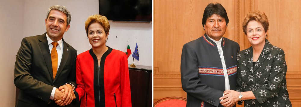 Os presidentes da Bulgária, Rosen Plevneliev; e da Bolívia, Evo Morales; farão visita oficial a Brasília nesta segunda (1º) e terça-feira (2), e serão recebidos pela presidente Dilma Rousseff no Palácio do Planalto; segundo o Ministério das Relações Exteriores, a visita do presidente boliviano tem por objetivo reforçar e dinamizar os mecanismos de coordenação política, econômica e comercial entre os países; com o presidente búlgaro, serão discutidos os principais temas da agenda bilateral, com destaque para comércio e investimentos, ciência e tecnologia e educação
