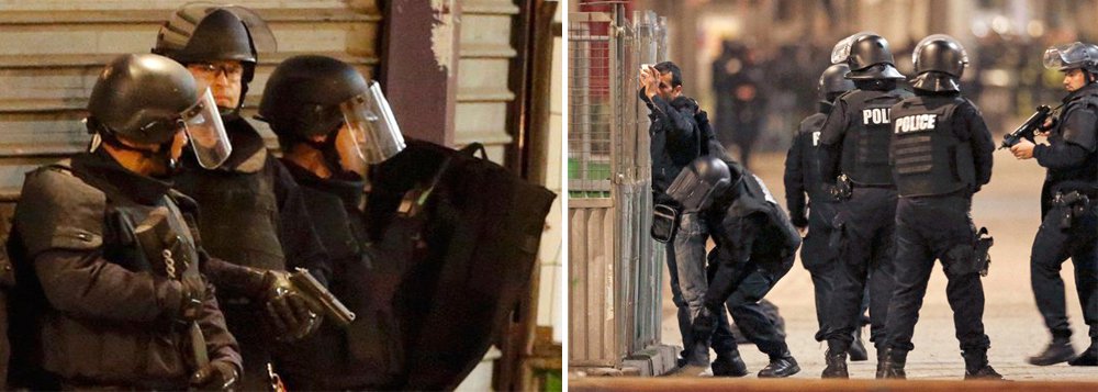 Duas pessoas escondidas em um apartamento no subúrbio parisiense de Saint Denis morreram e sete foram presas em uma operação da polícia francesa, que teve intensos tiroteios; um dos mortos foi uma mulher-bomba, que se explodiu na casa durante a operação, deixando vários policiais feridos