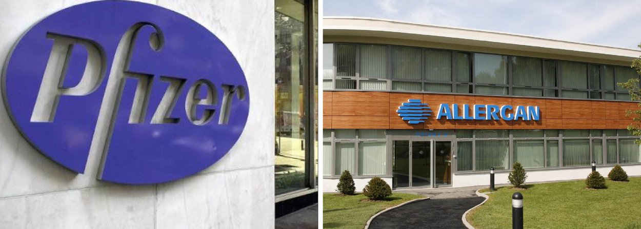 Fabricante do medicamento Viagra fechou acordo para comprar a Allergan, fabricante do Botox; transação está avaliada em cerca de US$ 160 bilhões e pode criar a maior farmacêutica do mundo em vendas; operação, aprovada pelos conselhos administrativos dos dois grupos, prevê que as empresas fiquem agrupadas sob a identidade jurídica da Allergan e permitirá que a Pfizer transfira sua sede legal para a Irlanda em uma chamada "inversão", o que deve reduzir o volume de pagamentos de tributos