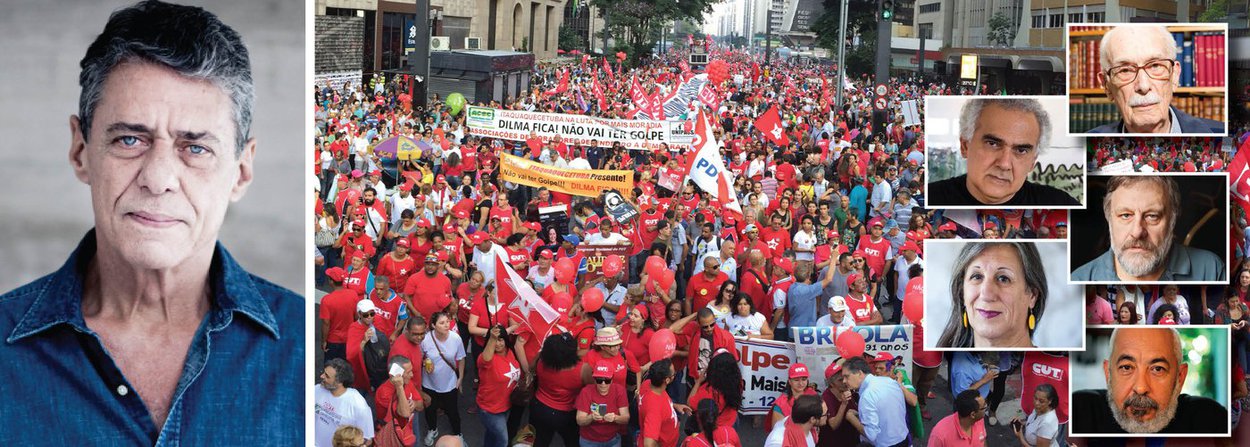 O cantor e compositor Chico Buarque é um dos principais apoiadores do abaixo-assinado "Escritores e profissionais do livro pela democracia", publicado na noite desta segunda-feira (21) e que já contra com outras 1.256 adesões; além dele, subscrevem o documento Antonio Candido, Milton Hatoum, Slavoj Zizek, Leonardo Padura, Lira Neto, Raduan Nassar, Bernardo Carvalho, Laerte, Humberto Werneck, Aldir Blanc, Rubens Figueiredo e Davi Arrigucci Jr; "Nós, abaixo assinados, que escrevemos, produzimos, publicamos e fazemos circular o livro no Brasil, vimos nos manifestar pela defesa dos valores democráticos e pelo exercício pleno da democracia em nosso país, de acordo com as normas constitucionais vigentes, no momento ameaçadas", diz o texto, que ainda rebate "qualquer tentativa de golpe"