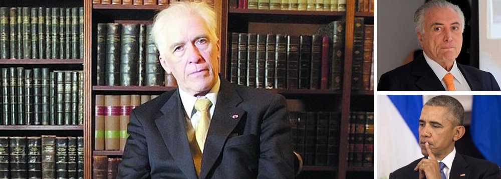 Politólogo brasileiro radicado na Alemanha Moniz Bandeira, que está lançando o livro A Desordem Mundial, afirma que a derrubada da residente Dila Rousseff e a ascensão de Michel Temer ao poder é fruto de uma "mexida no xadrez internacional" pelo governo de Barack Obama; "Estados Unidos já perderam a guerra na Síria e na Ucrânia. Por isso, se metem agora a derrubar os governos progressistas do Brasil, Argentina e Venezuela", diz Bandeira; segundo ele, "o golpe começou com as manifestações de 2013, promovidas pelas ONGs financiadas pelas Fundações George Soros, NED, USAID"; confira entrevista de Moniz Bandeira ao jornalista FC Leite Filho