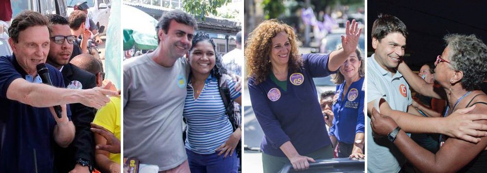 Segundo o Datafolha, cinco candidatos estão tecnicamente empatados em segundo lugar: Marcelo Freixo, Jandira Feghali, Pedro Paulo, Flávio Bolsonaro e Indio da Costa; no levantamento anterior, realizado pelo instituto, no dia 8 de setembro, Crivella tinha 29%, seguido por Freixo (11%), Jandira (8%), Pedro Paulo (8%), Bolsonaro (6%), Indio da Costa (6%) e Osorio (4%)