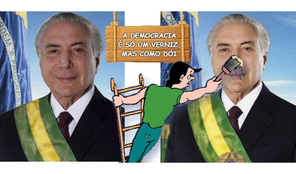 Jornalista Fernando Brito comenta a polêmica em torno da foto oficial de Michel Temer, cuja versão foi divulgada com recortes e "marcas escandalosas de Photoshop no céu de anil que lhe providenciaram, o único que conseguiu até agora"; "Agora, noticia O Globo, recuou-se daquela versão e já há um novo Temer, devidamente retocado. O que, deveras, não adianta muito. O jornal recorda que, em setembro, o usurpador dizia que, alem de parecer um morto nas fotografias, o retrato oficial não o agradava por ser 'um culto à personalidade que não é compatível com a democracia'", diz Brito