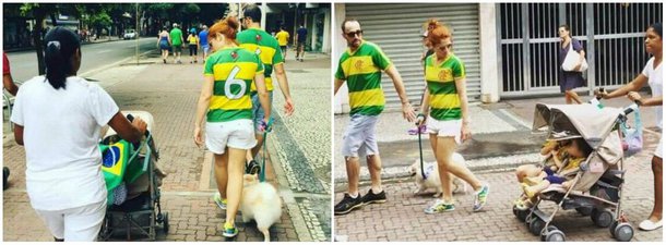 O homem que aparece na foto-símbolo das manifestações contra o governo neste domingo, tirada em Ipanema, é Claudio Pracownik, vice-presidente de finanças do Flamengo, sócio e diretor executivo do Banco Brasil Plural e ex-vice-presidente da Brasif, empresa que bancou a amante de FHC no exterior; a foto se espalhou nas redes com críticas ao comportamento do casal, que compareceu aos atos acompanhado da babá, que levava seus dois filhos; em um post no Facebook, ele diz que paga seus impostos, não recebeu favores de empreiteiras, ganha seu dinheiro honestamente e que emprega "centenas de pessoas" em seu trabalho mais 4 funcionários em sua casa; "Todos recebem em dia"
