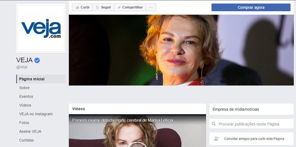 Revista que mais perseguiu a família Lula desde quando o petista foi candidato a presidente da República pela primeira vez, Veja definiu uma imagem de Marisa Letícia, ex-primeira-dama que faleceu na noite desta sexta-feira 3, como foto de capa em sua página no Facebook; consórcio do ódio está na defensiva