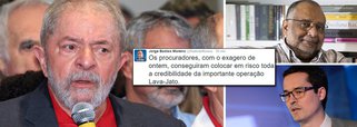 "Até adversários do PT e de Lula reconhecem, ainda que acanhados, que houve exageros dos procuradores. É preciso ter coragem pra reconhecer", afirma o colunista do Globo, que vê a operação comprometida após a apresentação da denúncia contra o ex-presidente; "Defendo e apoio a Lava-Jato, por isso combato seus exageros, pois estes comprometem a credibilidade da operação"; para ele, a frase 'não temos provas, mas convicção', que viralizou na internet após a coletiva, "é a prova de que o festival de ontem acabou vitimizando ainda mais o Lula"