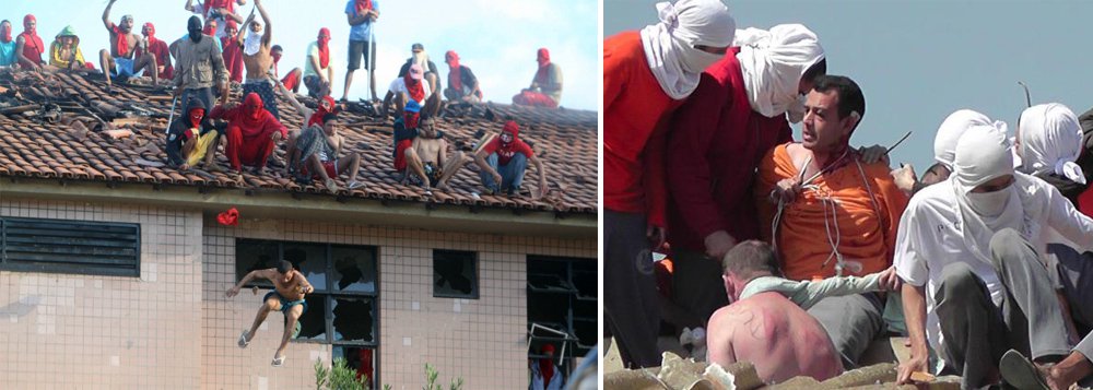 Três detentos da Penitenciária Estadual de Londrina (PEL II), no norte do Paraná, onde presos se rebelam, foram arremessados do telhado do prédio. Um deles ficou pendurado de cabeça para baixo por uma corda; de acordo com o Serviço Integrado de Atendimento ao Trauma em Emergência (Siate), cinco pessoas precisaram de atendimento médico, mas nenhuma morreu; os presidiários cobram melhor estrutura da unidade, fornecimento de comida de qualidade, mais dias de visitas e a transferência do diretor da PEL II, Emerson Chagas
 